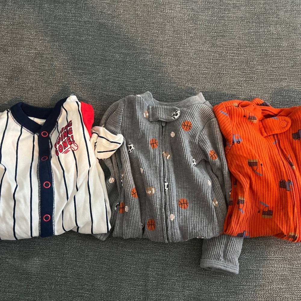 Bundle of 3 Carter's baby boy newborn sleepers